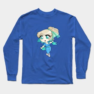 Chibi Blue Caracal Long Sleeve T-Shirt